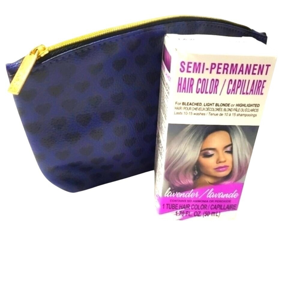 Semi Permanent Lavender Hair Color Bleached Blonde Highlighted + Makeup Bag - Picture 6 of 7